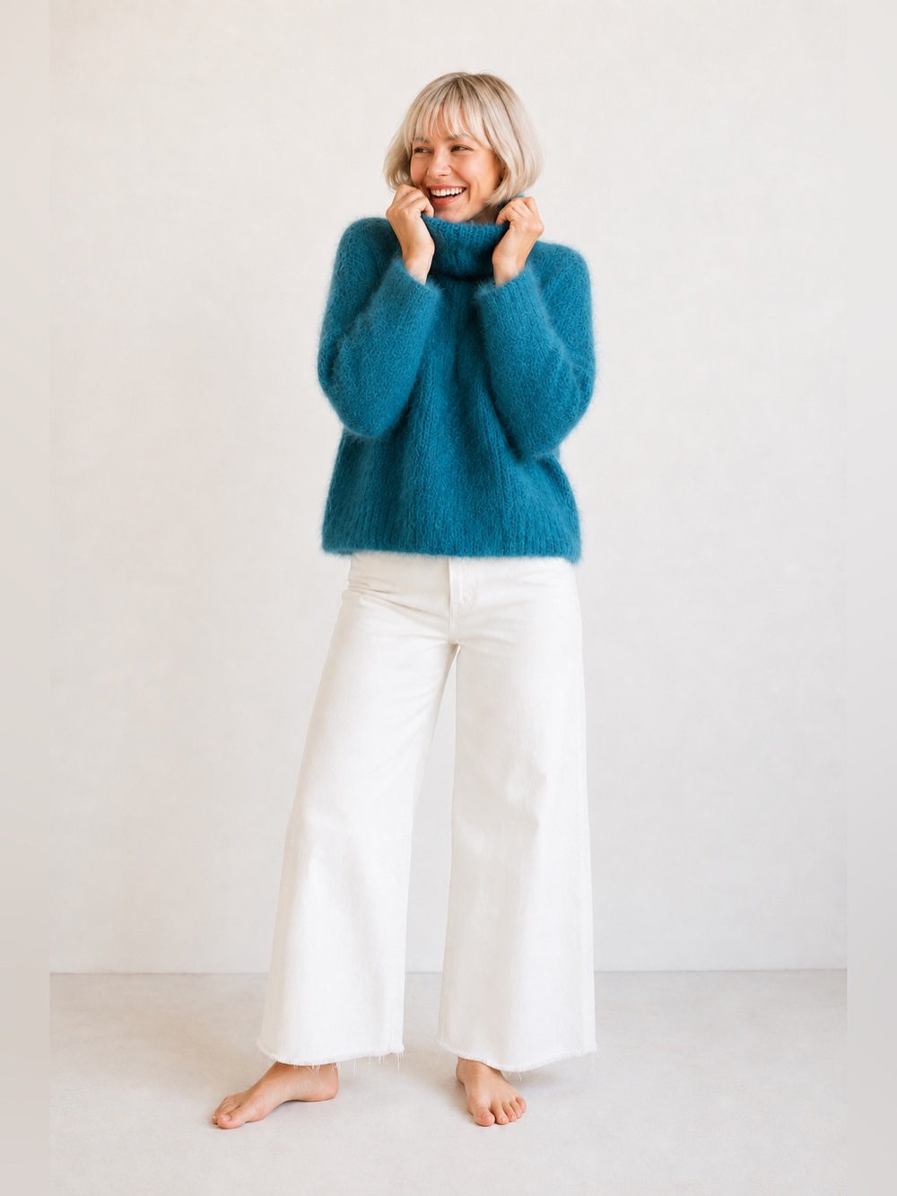 Express Fuzzy Eyelash Mock Neck Sweater Size XS